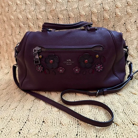 Coach Primrose Satchel In Willow Floral Oxblood Multi Color Flower - Picture 16 of 16